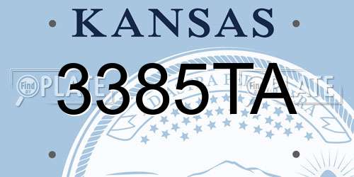 3385TA Kansas License Plate