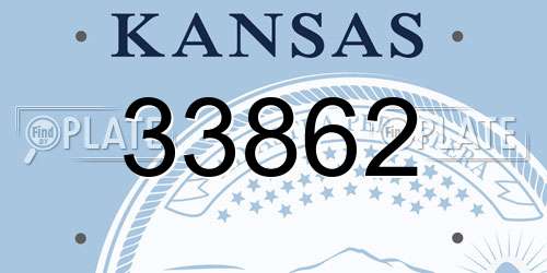 33862 Kansas License Plate