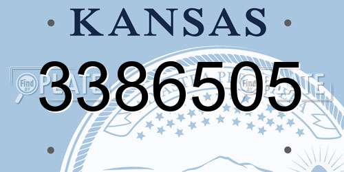 3386505 Kansas License Plate