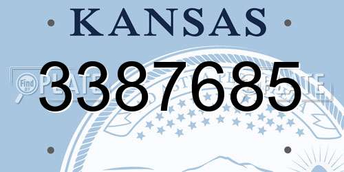 3387685 Kansas License Plate