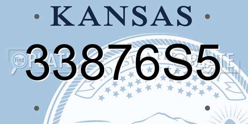 33876S5 Kansas License Plate