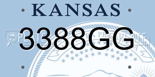 3388GG Kansas License Plate