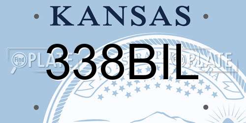 338BIL Kansas License Plate