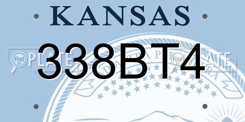 338BT4 Kansas License Plate