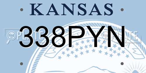 338PYN Kansas License Plate