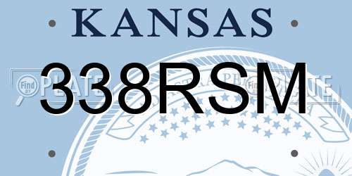 338RSM Kansas License Plate