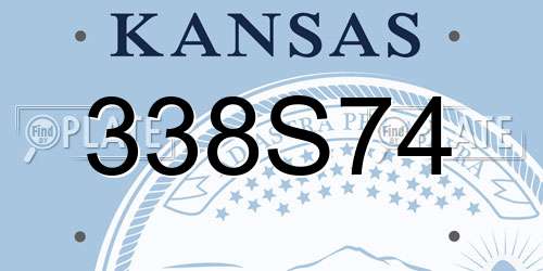 338S74 Kansas License Plate