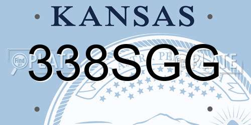 338SGG Kansas License Plate