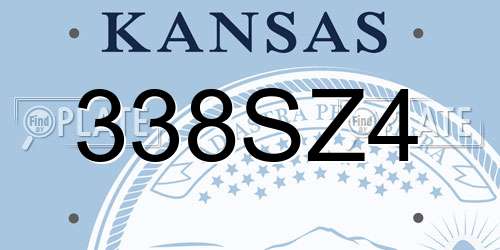 338SZ4 Kansas License Plate