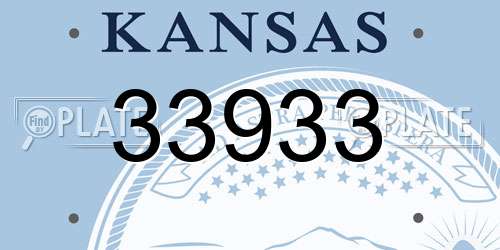 33933 Kansas License Plate