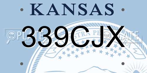 339CJX Kansas License Plate