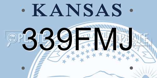 339FMJ Kansas License Plate