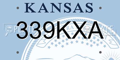 339KXA Kansas License Plate