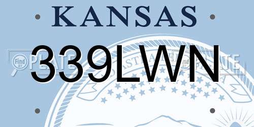 339LWN Kansas License Plate
