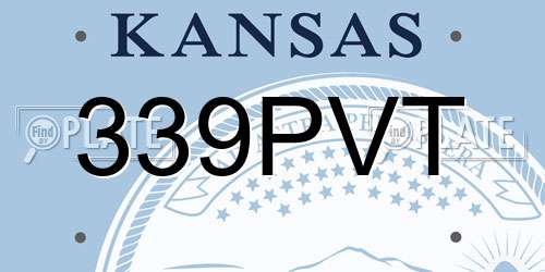 339PVT Kansas License Plate
