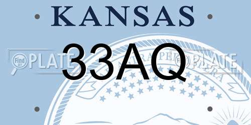 33AQ Kansas License Plate