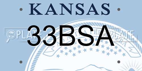 33BSA Kansas License Plate