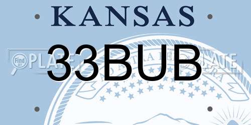 33BUB Kansas License Plate
