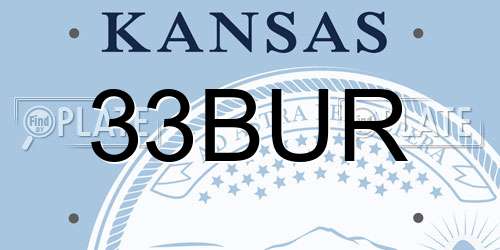 33BUR Kansas License Plate