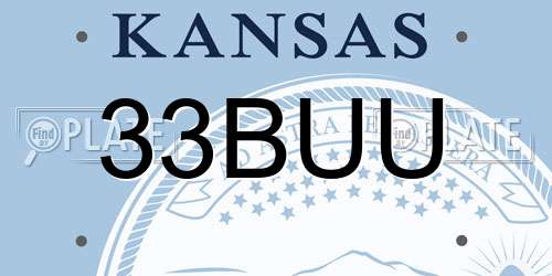 33BUU Kansas License Plate
