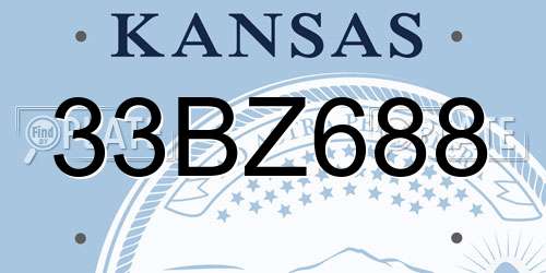 33BZ688 Kansas License Plate