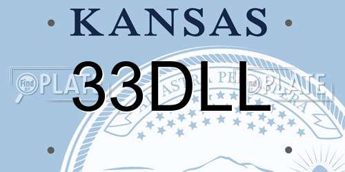 33DLL Kansas License Plate
