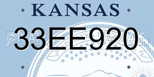 33EE920 Kansas License Plate