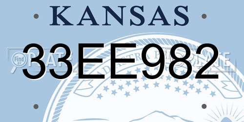 33EE982 Kansas License Plate