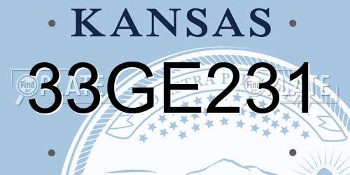 33GE231 Kansas License Plate