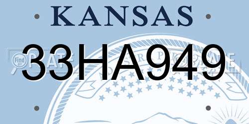 33HA949 Kansas License Plate