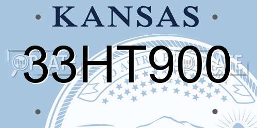33HT900 Kansas License Plate