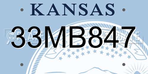 33MB847 Kansas License Plate