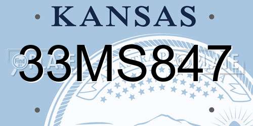 33MS847 Kansas License Plate