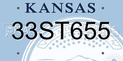 33ST655 Kansas License Plate