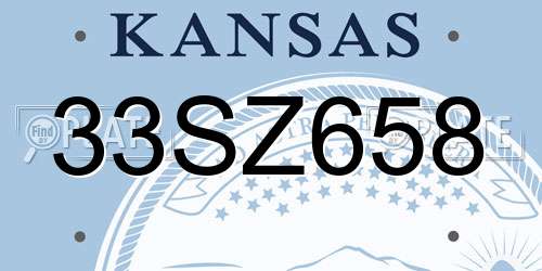 33SZ658 Kansas License Plate