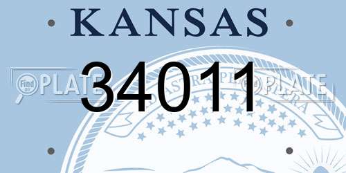 34011 Kansas License Plate