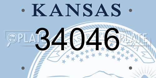 34046 Kansas License Plate