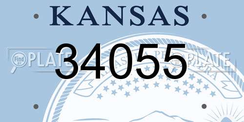 34055 Kansas License Plate