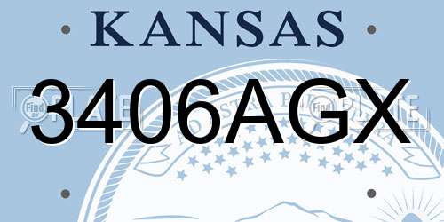 3406AGX Kansas License Plate
