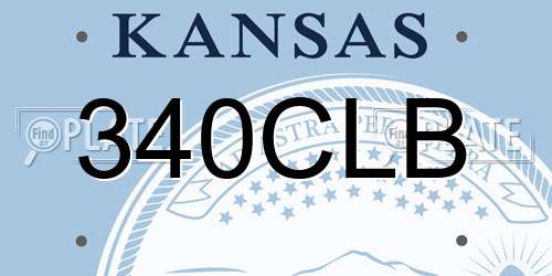340CLB Kansas License Plate