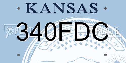 340FDC Kansas License Plate