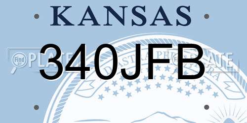 340JFB Kansas License Plate