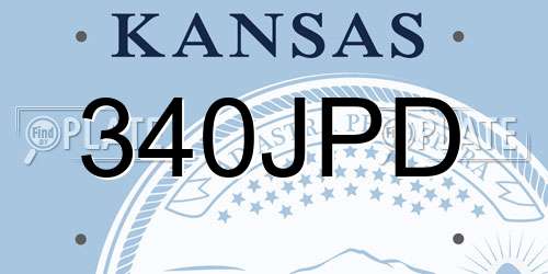 340JPD Kansas License Plate