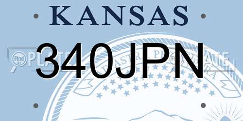 340JPN Kansas License Plate
