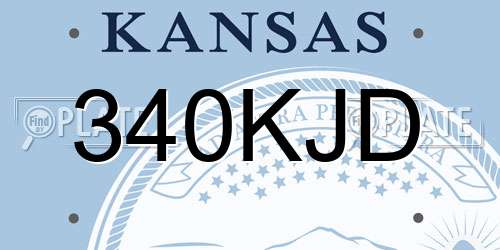 340KJD Kansas License Plate