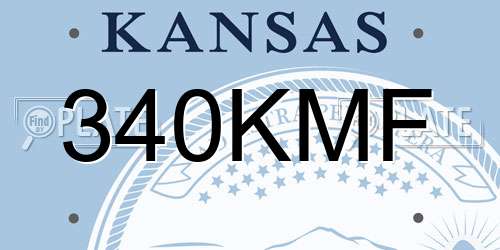 340KMF Kansas License Plate