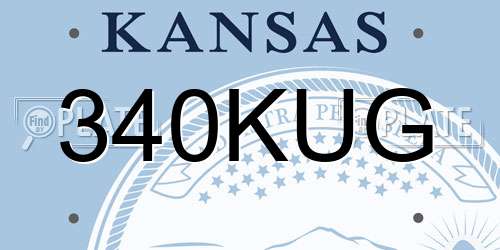 340KUG Kansas License Plate