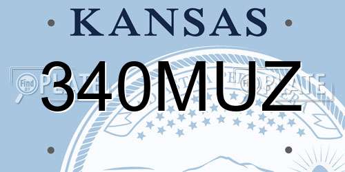 340MUZ Kansas License Plate