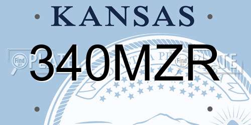 340MZR Kansas License Plate