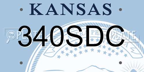 340SDC Kansas License Plate